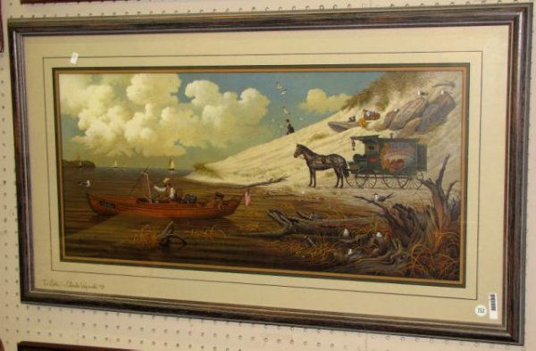 Charles Wysocki Limited Edition Print: Charles Wysocki Limited Edition Print, "Feathered Critics", 534 of 2500, pencil signed, inscribed "To Lolly"