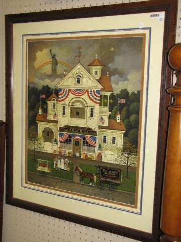 Charles Wysocki Limited Edition Print: Charles Wysocki Limited Edition Print, Pulaski's Grocery, 1110 of 1500, pencil signed, framed and matted