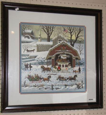 Charles Wysocki Limited Edition Print: Charles Wysocki Limited Edition Print, "Thunder Island Falls", 1987 #5355/7500 Penciled signed by artist