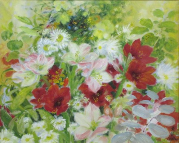 Le Pho (FR) 32x40 O/C Floral: Le Pho (France, 1907-2001), 32 x 40 Oil on Canvas, Signed Lower Right, Floral