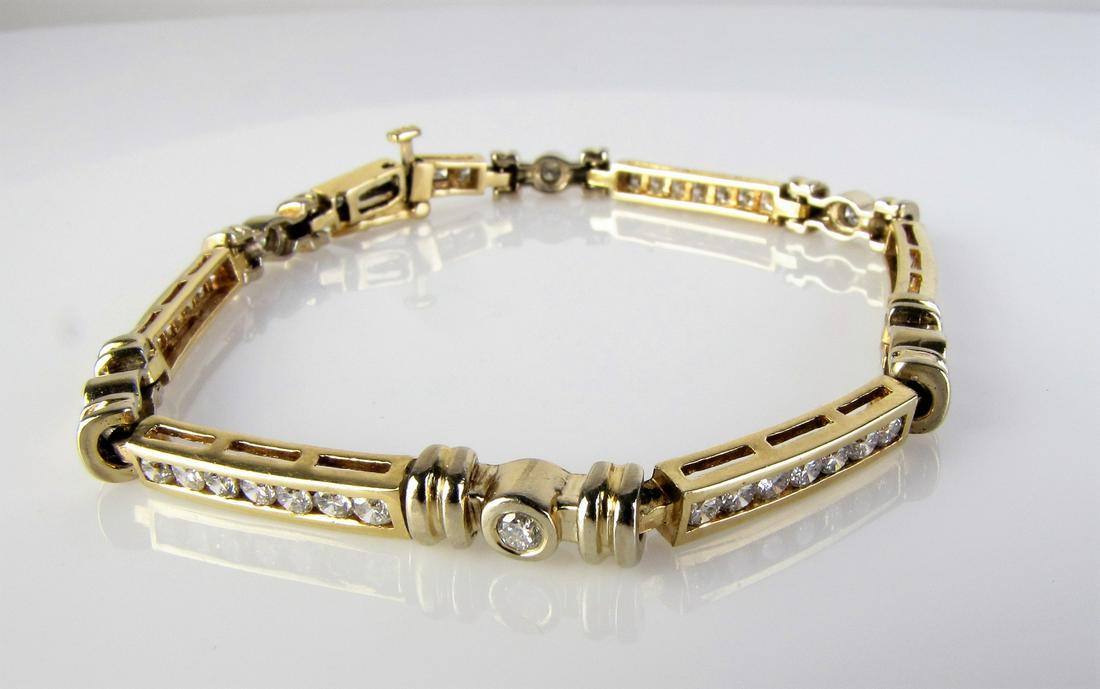 14K Yellow Gold Diamond Link Bracelet (1 of 1)