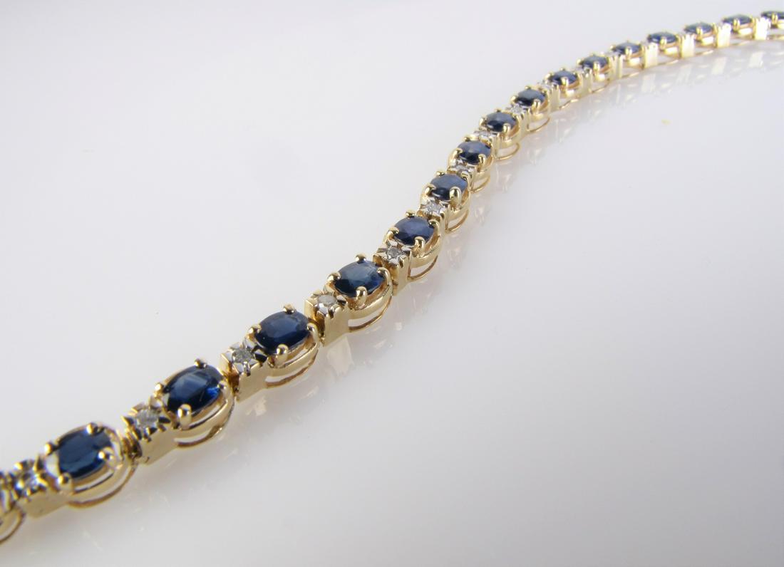 14K YG Sapphire and Diamond Bracelet (1 of 2)
