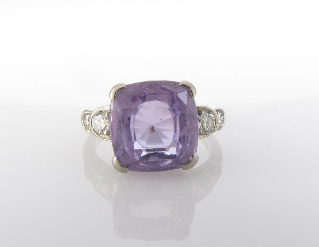 Vintage Palladium Light Amethyst Diamond Ring (1 of 3)