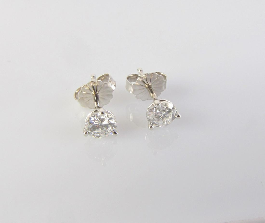 14K White Gold Diamond Stud Earrings (1 of 2)