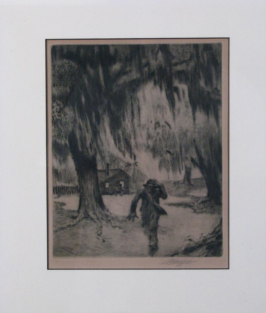 L.O. Griffith Etching, "Emergency", New Orleans (1 of 6)