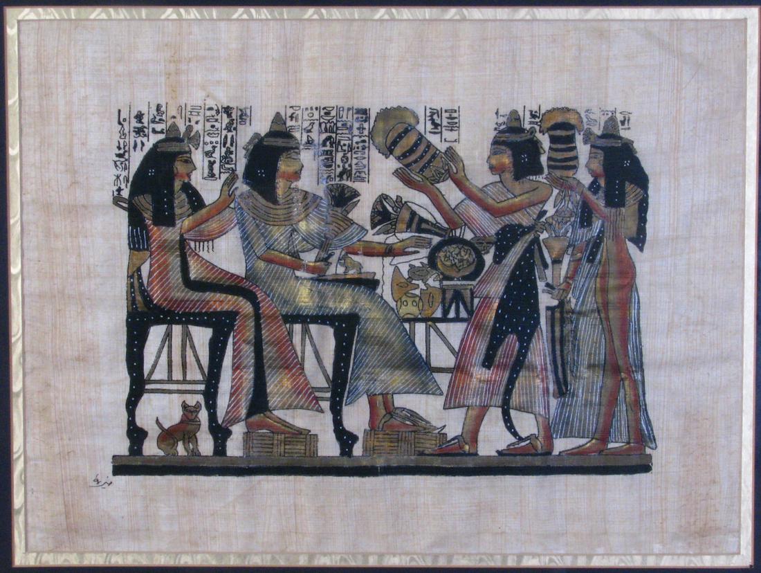 Egyptian Painting on Papyrus (1 of 4)