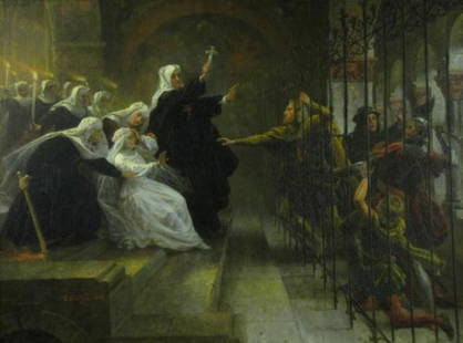 Emanuel Leutze 30x40 O/C "The Crusader's Return": Emanuel Gottlieb Leutze (Washington, D.C., 1816-1868), 30 x 40 Oil on Canvas, Signed Lower Left, 1868, "The Crusader's Return" From the Corporate Collection of the late Hon. Judge Paul
