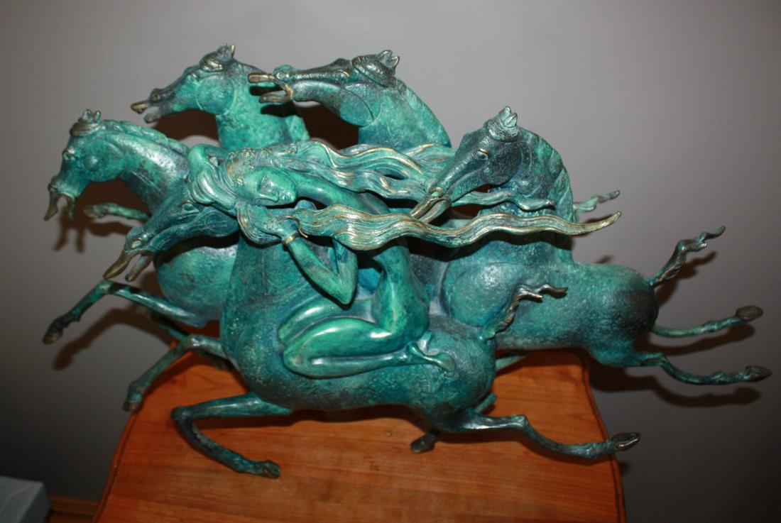 Jiang Tiefeng Bronze Sculpture, "Emerald Lady" (1 of 4)