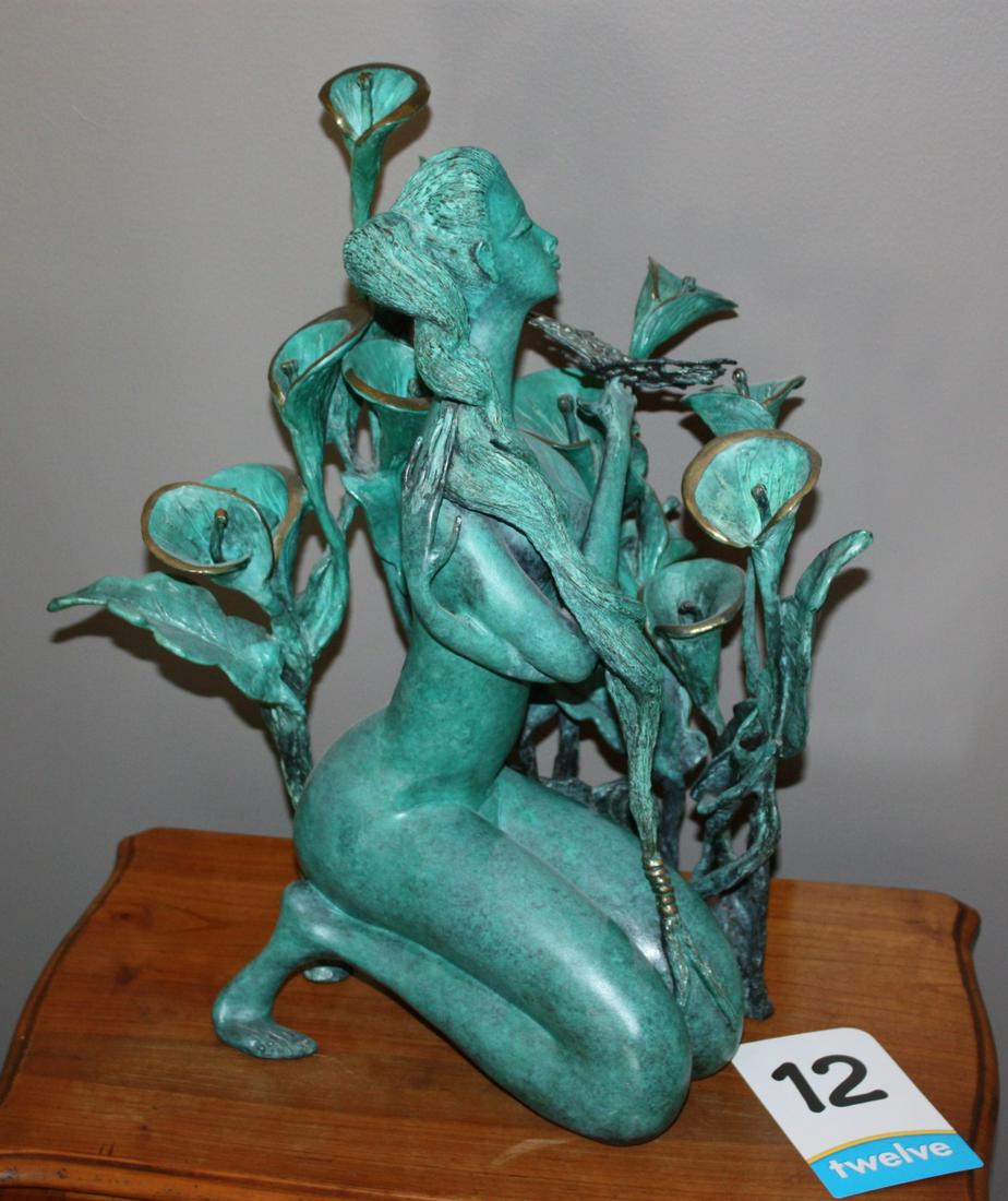 Jiang Tiefeng Bronze Sculpture, "Calla Lillies" (1 of 2)