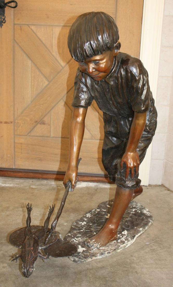 Bronze Sculpture, Jo Saylors, "Polliwog Hunter" Barnebys