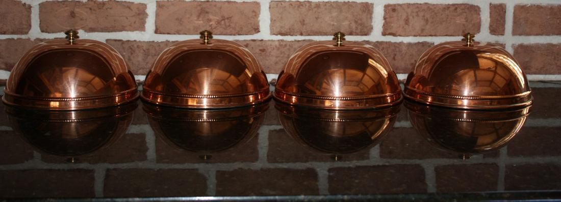 Four Copper and Brass Food Domes (1 of 2)