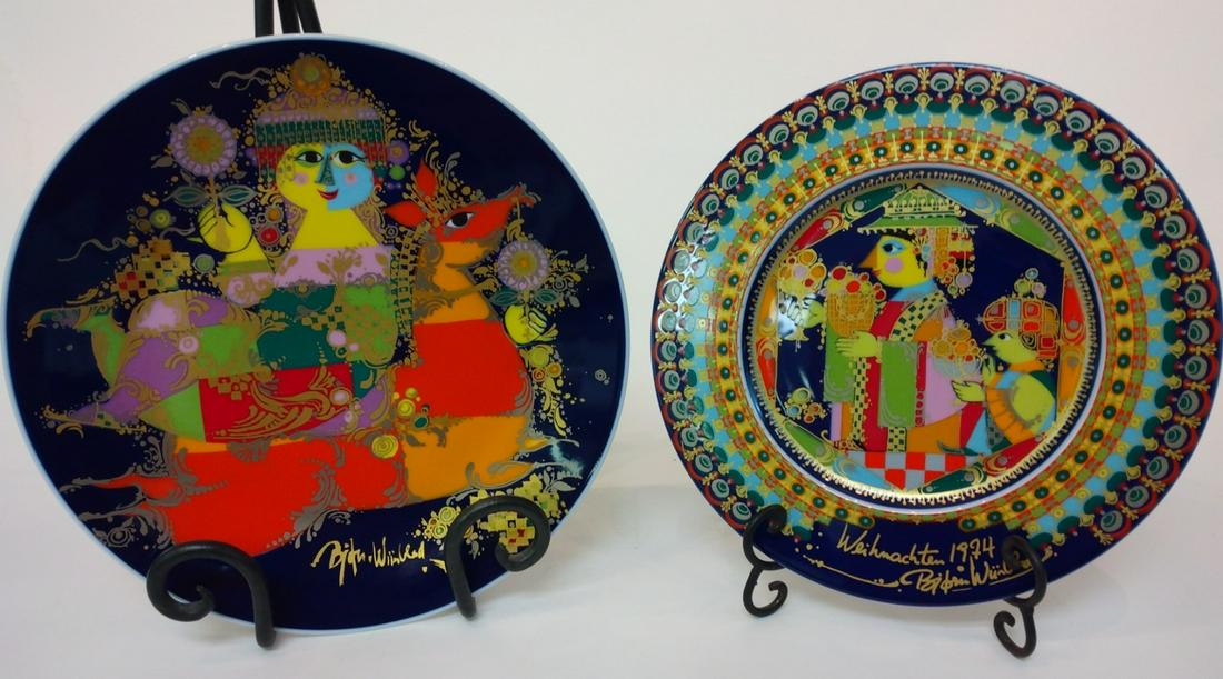 Two Rosenthal Bjorn Wiinblad Decorated Plates (1 of 5)