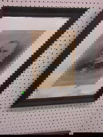 Thomas Johnson, Antique Engraving, Portrait: Thomas Johnson (American, 19th Century) 11.5 x 9 engraving, singed in plate and signed in pencil in lower right margin, acid burn and foxing, size as framed 23.5 x 20