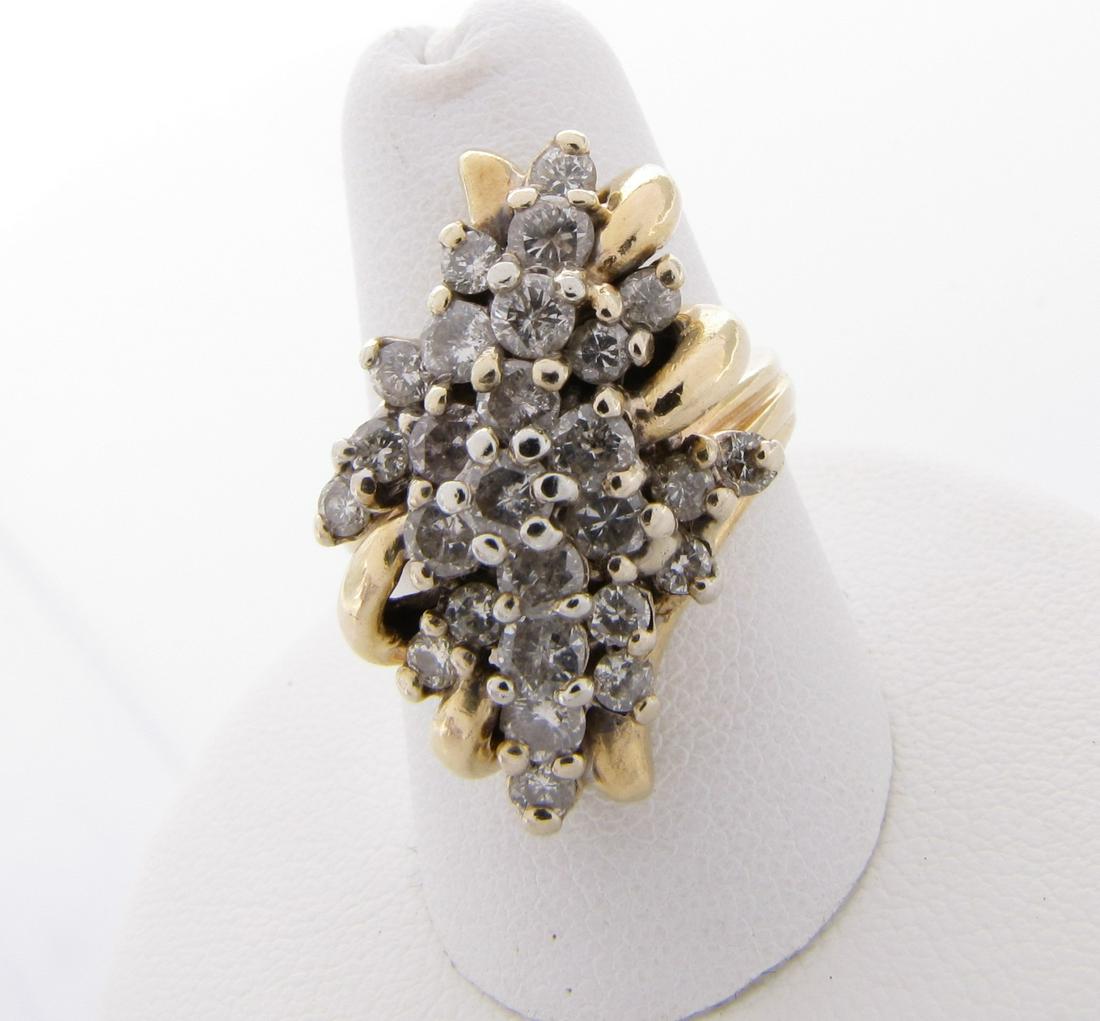 14K Yellow Gold Lady's Diamond Cluster Ring (1 of 4)