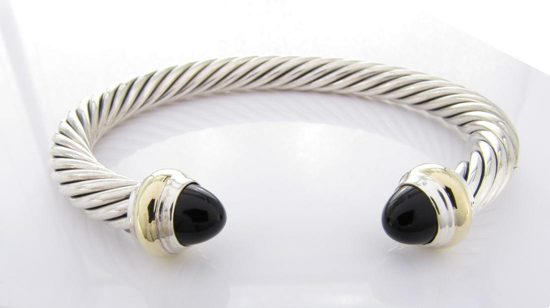 David Yurman Black Onyx Cable Cuff Bracelet (1 of 1)