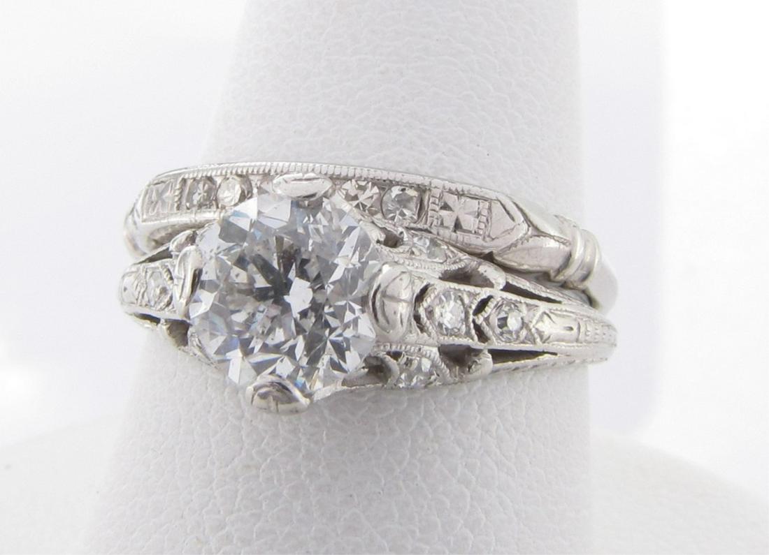 Vintage Platinum Wedding Set, 1CT+ (1 of 10)
