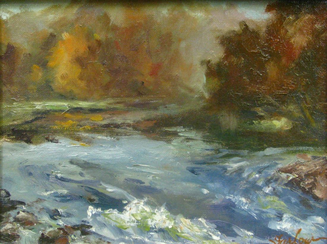 C Robert Farlow 9x12 O/B "Rapids at Brookville" (1 of 3)