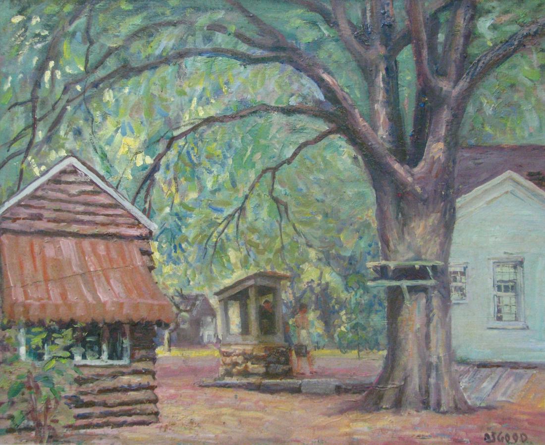 Harry H Osgood 16x20 O/B "The Well at the Pottery" (1 of 4)
