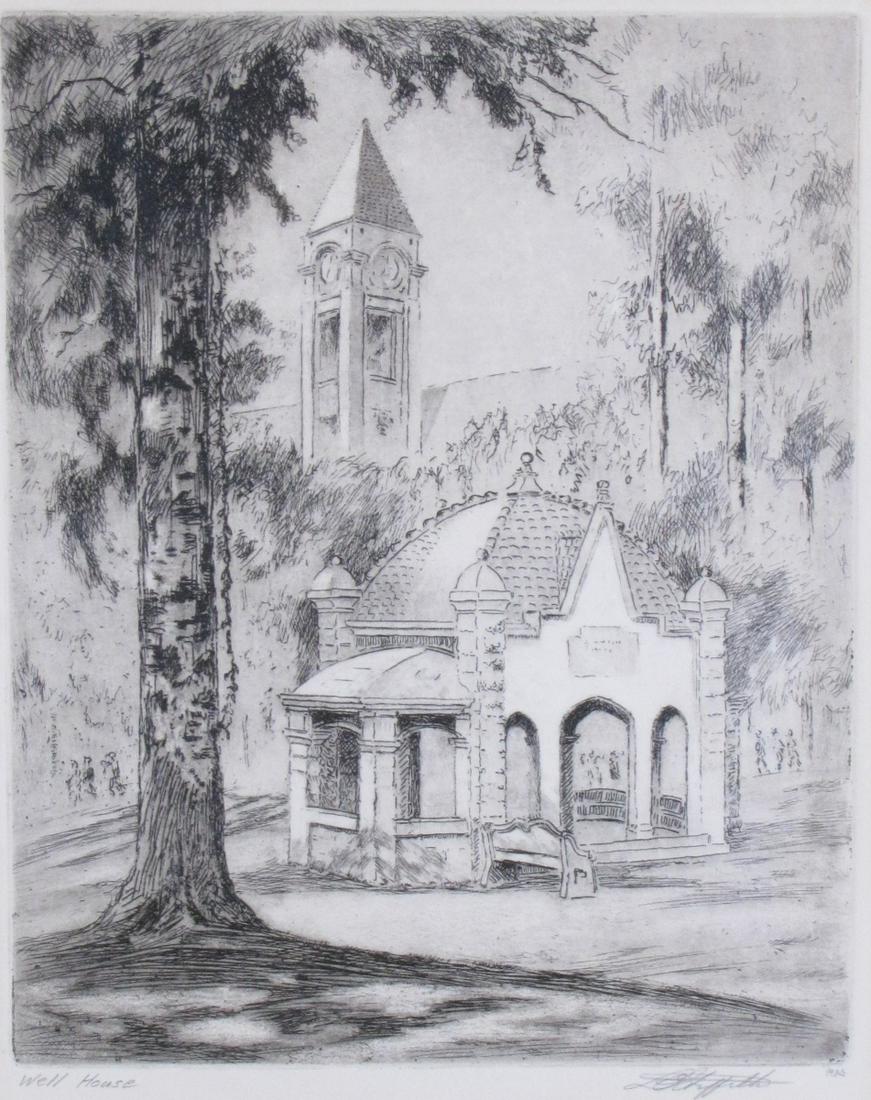 Louis Oscar Griffith Etching, "Well House" (1 of 4)
