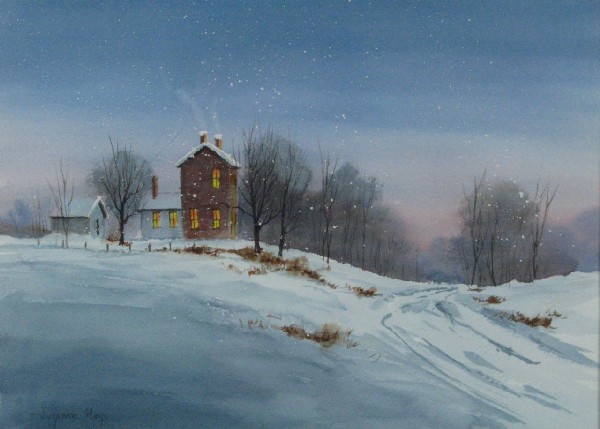 Suzanne Mays-Wentzell 10x14 WC House Down the Road: Suzanne Mays-Wentzell, (American, 20th/21st Century) 10 x 14 watercolor, signed lower left, titled on exhibition tag verso "House Down the Road"