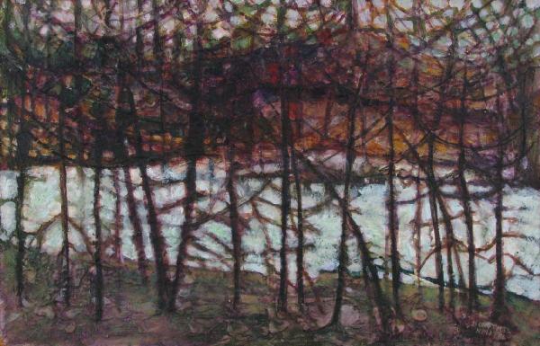 Dorothea Smith 13.75 x 21 A/B "Wabash No. 4": Dorothea Smith (American, 20th Century), 13.75 x 21 Acrylic on Board, Signed Lower Right, "Wabash No. 4" dated verso 1967