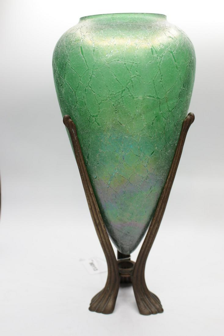 Loetz Art Nouveau Papillon Glass Vase, Stand (1 of 4)