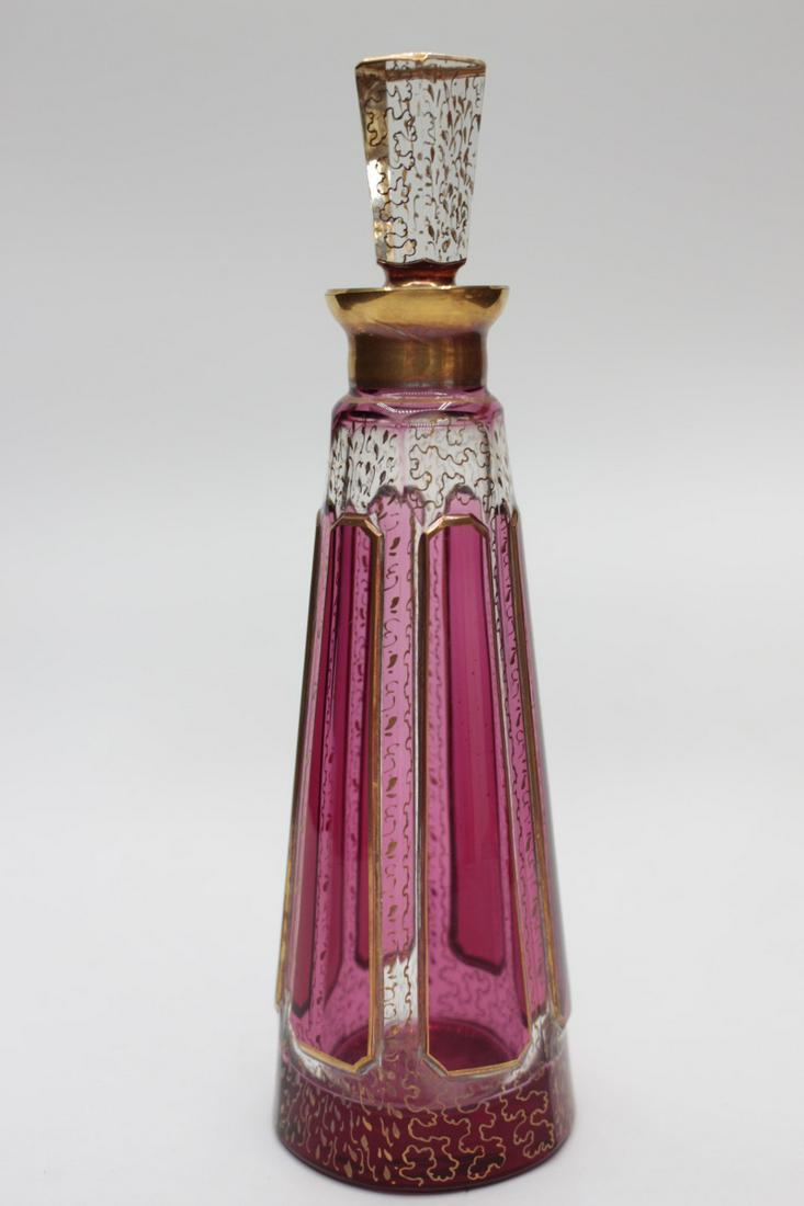 Moser Cabochon Cranberry Cruet (1 of 7)