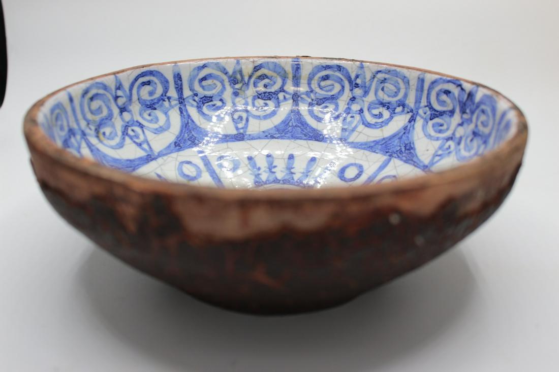 Antique Decorated Pottery Bowl (1 of 8)