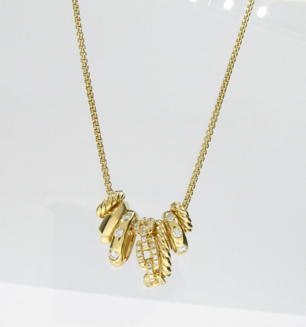 David Yurman 18K, Stax Diamond Necklace (1 of 2)
