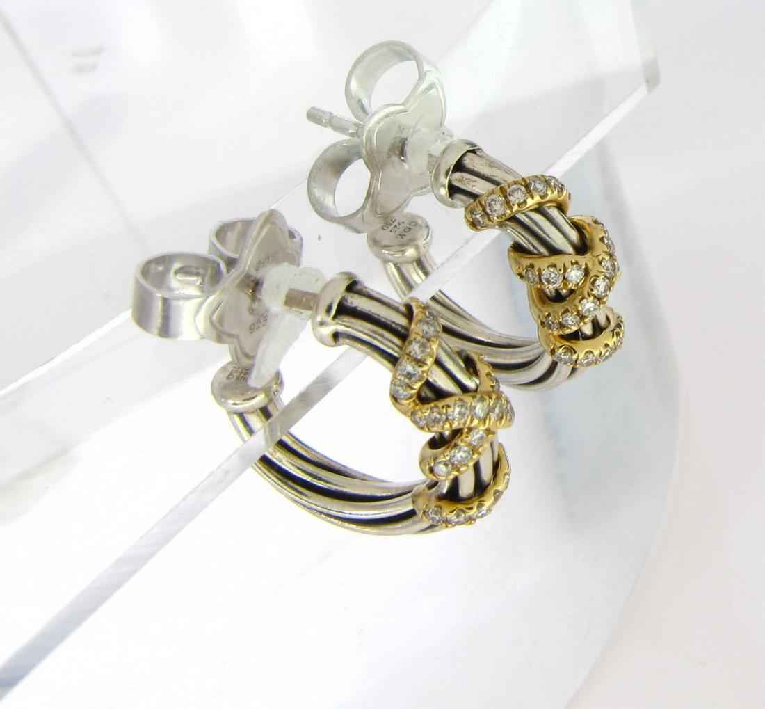 David Yurman Helena 18K, Sterling Diamond Earrings (1 of 2)