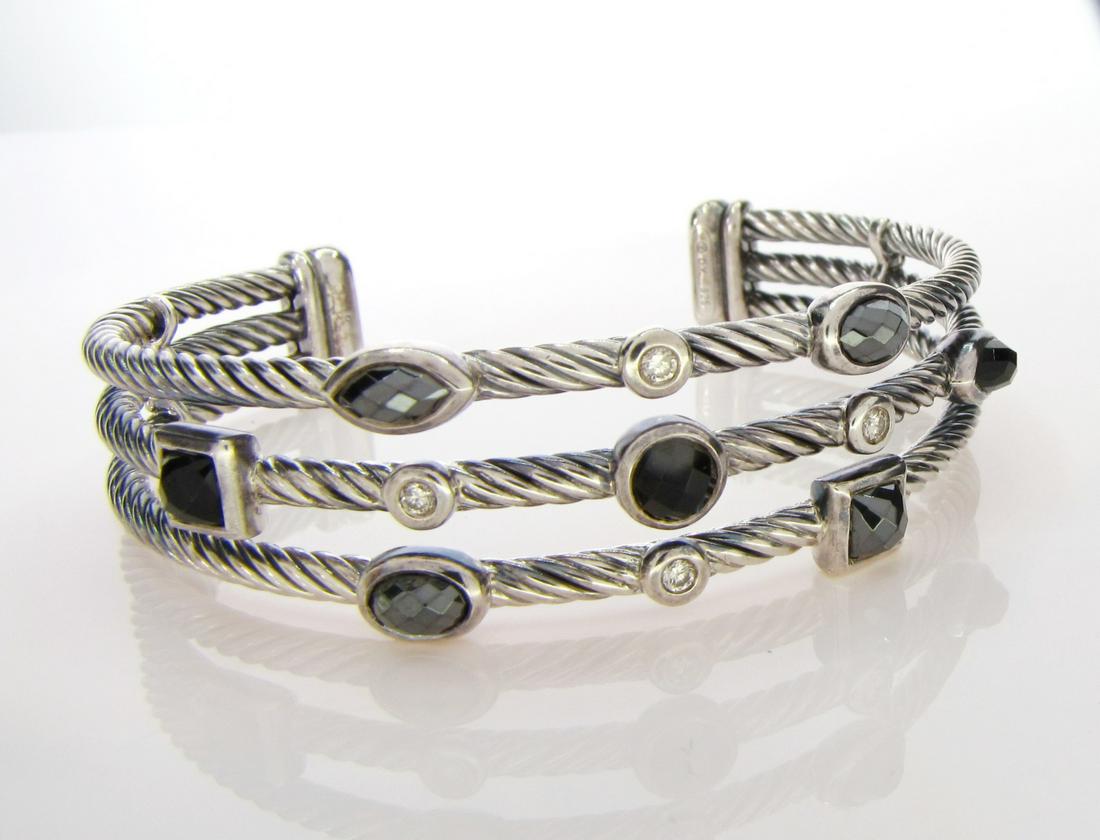 David Yurman Onyx, Hematite, Diamond Bangle (1 of 2)