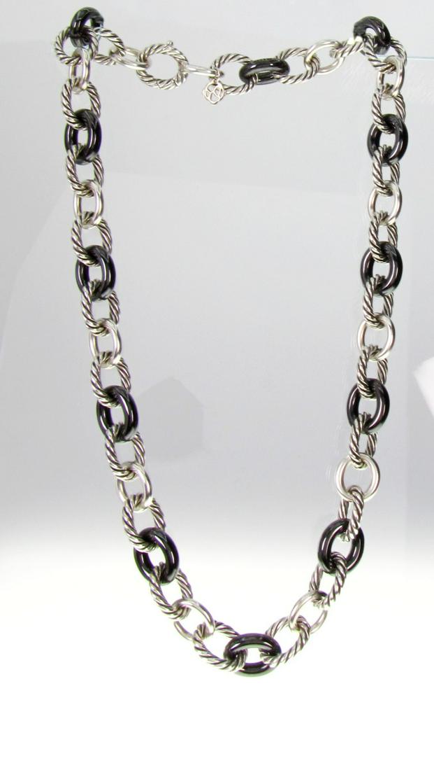 David Yurman Sterling Black Onyx Link Chain (1 of 2)