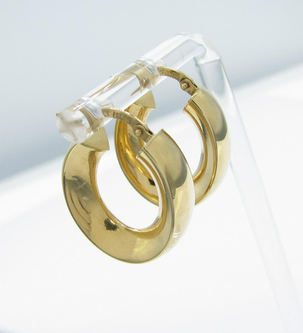 18K Yellow Gold Oval Hoop Earrings, 1-Inch Long (1 of 1)