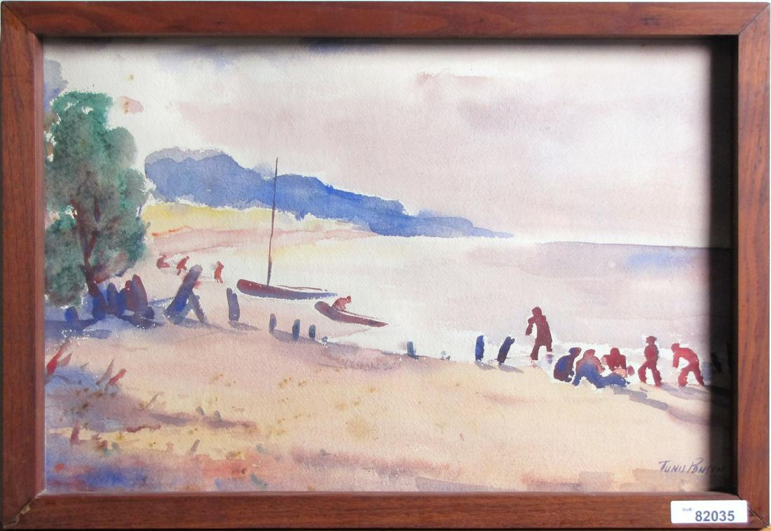 Tunis Ponsen 10.5x16 WC Beach Scene (1 of 4)