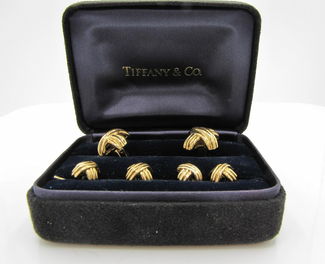 18K Tiffany & Co Cufflinks and Studs, Box (1 of 5)