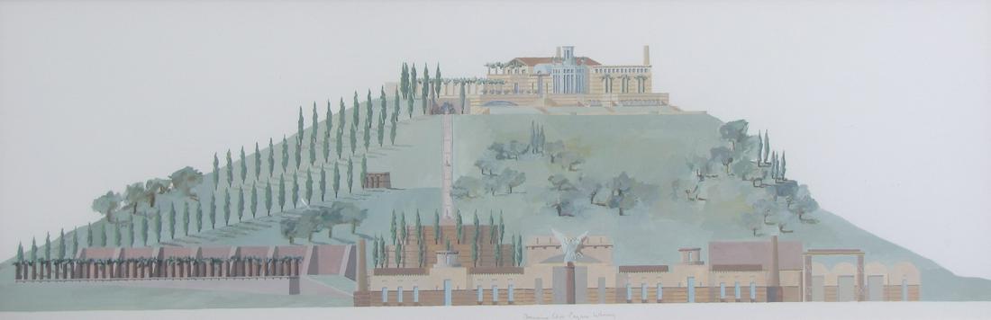 Michael Graves 10.5x33 Gouache Clos Pegase Winery (1 of 3)