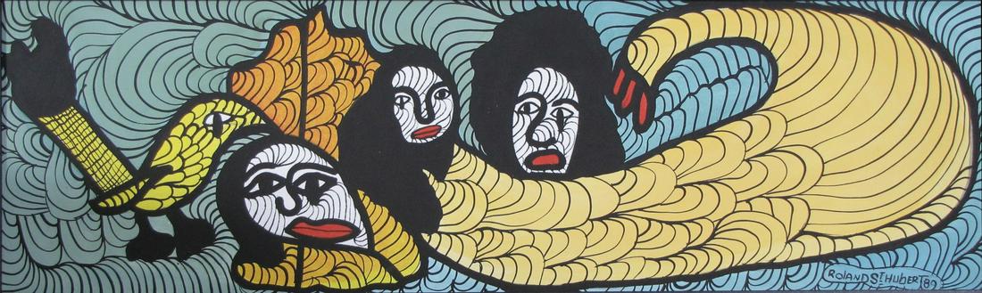 Roland St. Hubert 12x40 O/C Untitled Expressionist (1 of 3)