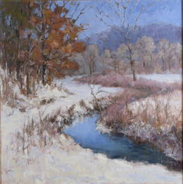 Chris Newlund 24x24 O/L "Young Oaks in Winter"