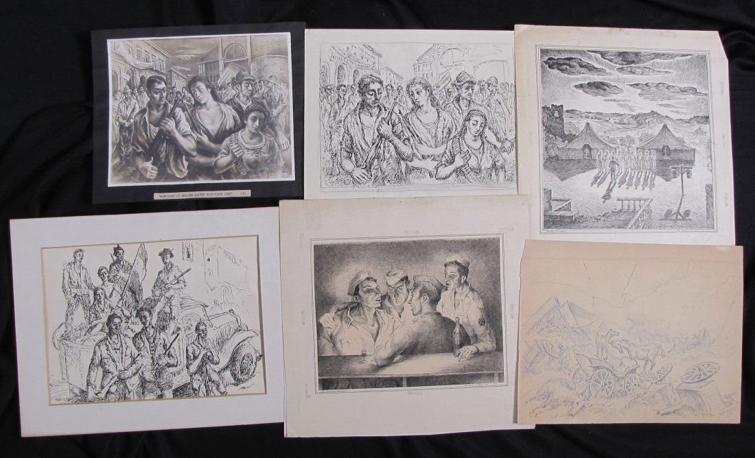 Harry A Davis, Jr Group Sketches, Etchings, WWII E (1 of 20)