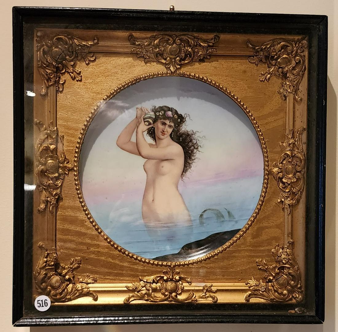 Antique Framed Porcelain Plaque (1 of 1)
