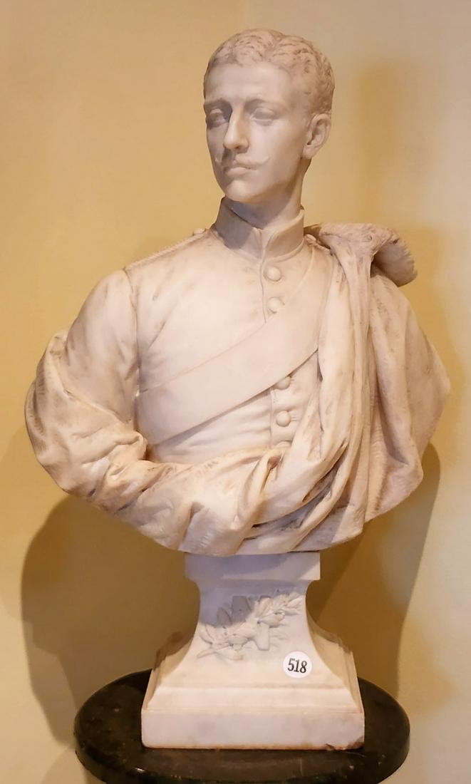Carrera Marble bust of Lord Nelson (?), by D'Epinay (1 of 5)