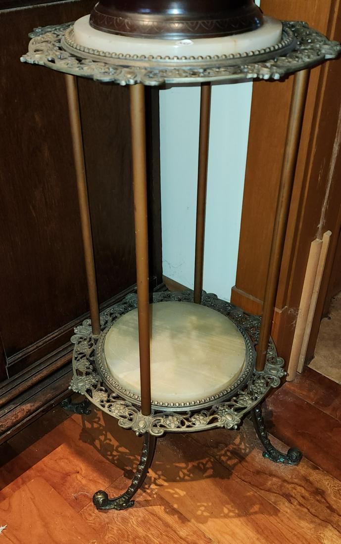 19th Century Brass and Onyx Plant Stand (1 of 7)