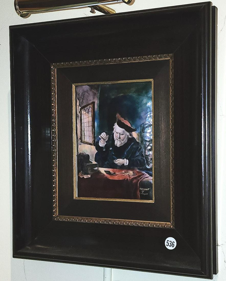 Limoges Enamel on Copper Framed Plaque (1 of 4)