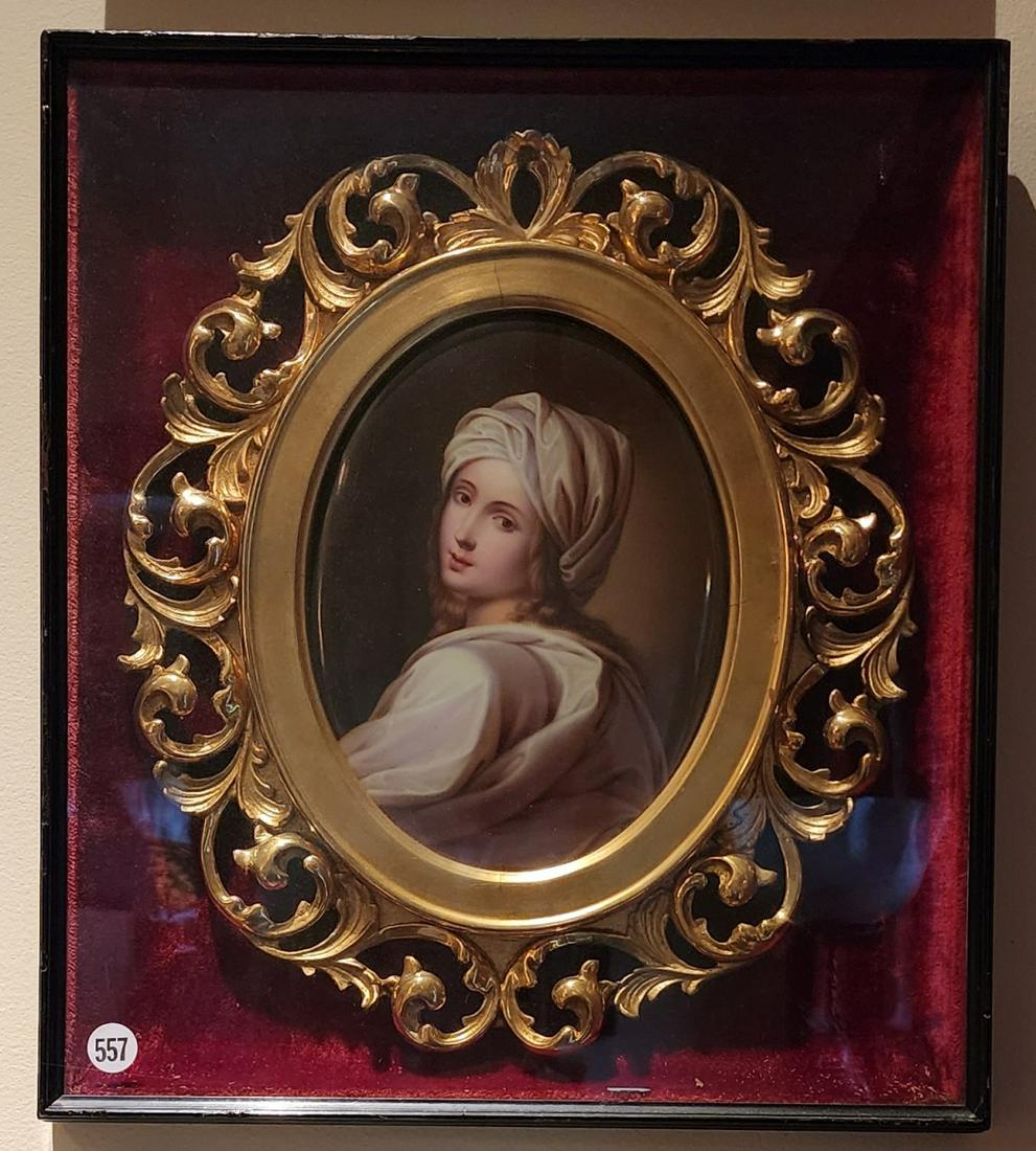 Oval, Framed Porcelain Portrait Plaque (1 of 2)