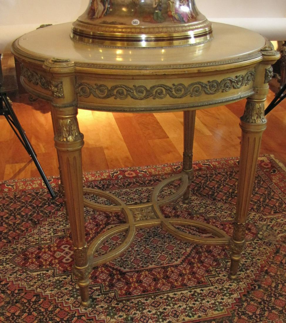 Antique Center Table with Onyx Top (1 of 6)