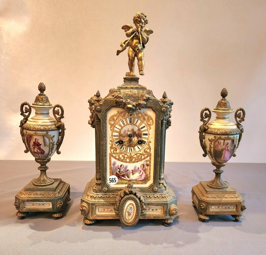 Antique French Clock and Garniture (1 of 11)