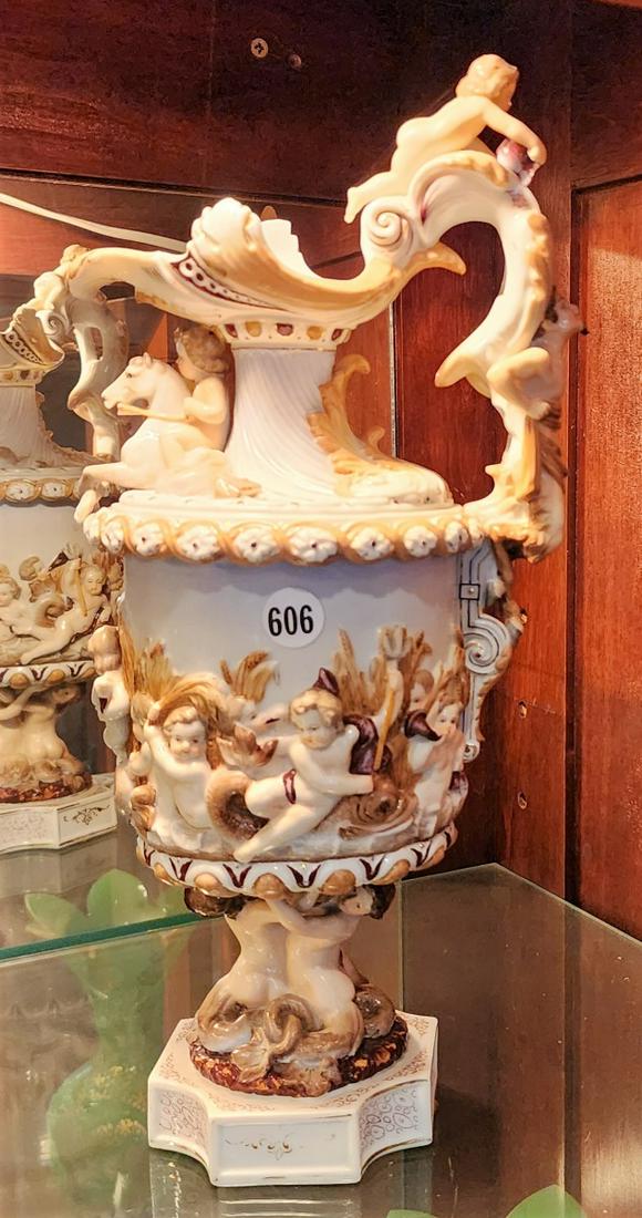 19th Century Porcelain Capodimonte Pitcher (1 of 9)