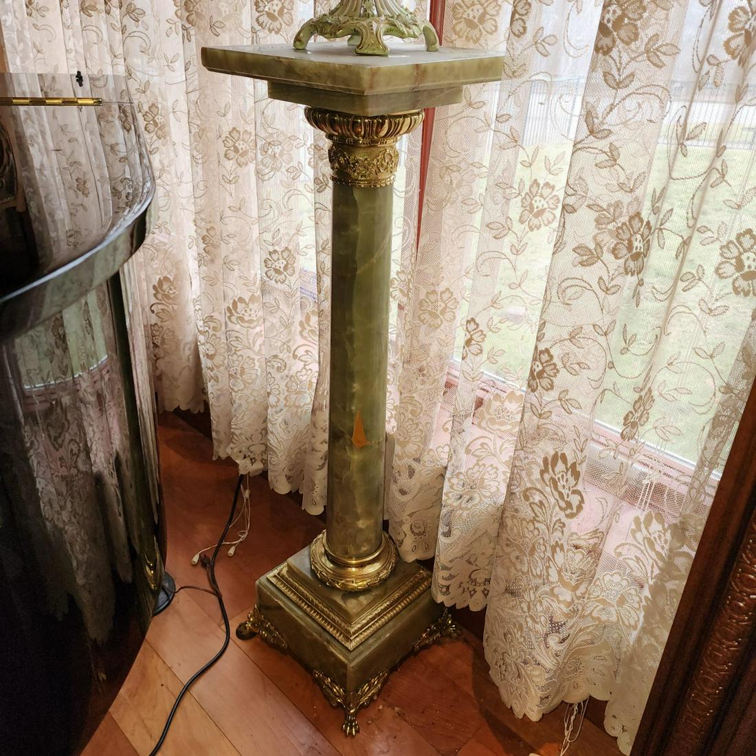 Antique French Onyx and Brass Plant Stand (1 of 11)