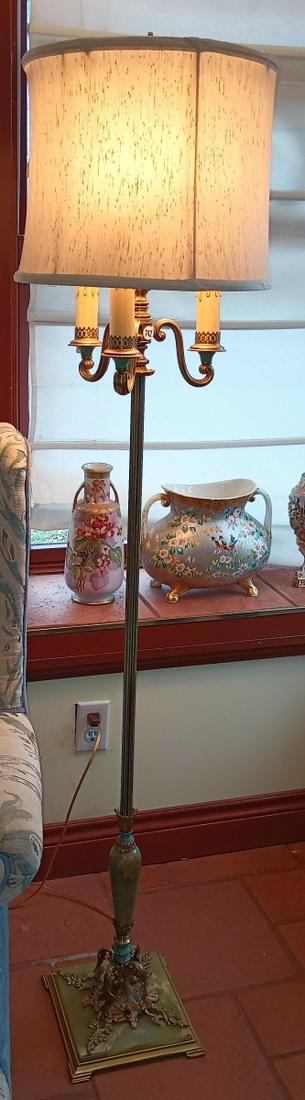 Onyx and Cast Metal Floor Lamp (1 of 4)