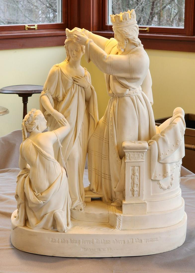 Large Bisque Porcelain Figural Grouping, Esther (1 of 9)